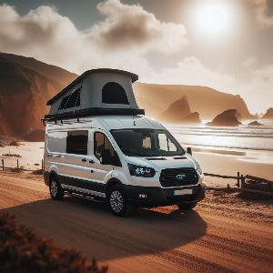 Ford Transit camper van, van life at the beach (12)